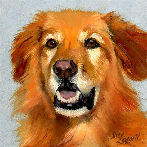 Golden Retriever Dog Painting By Alice Leggett Pixels