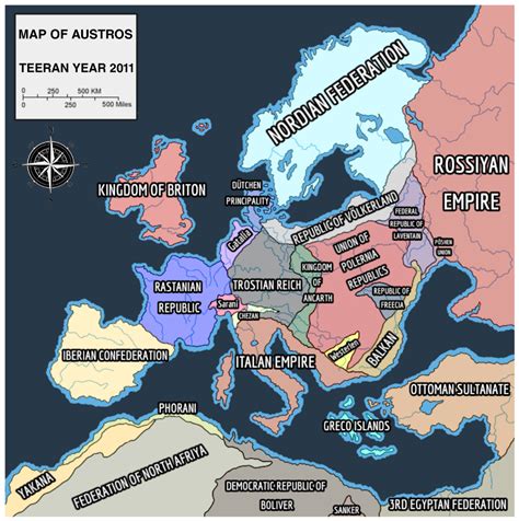 Map Of The Austros Continent Inspired From Valkyria Chronicles And