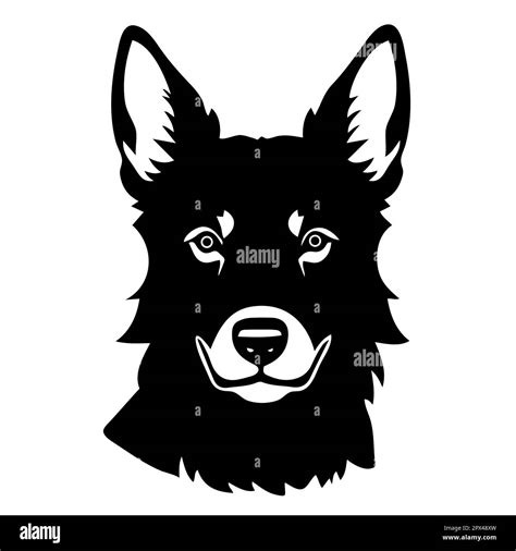 German Shepherd Dog Head Isolated On A White Background Vector