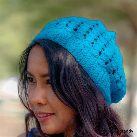 Simple Shell Stitches Slouchy Hat Free Crochet Pattern