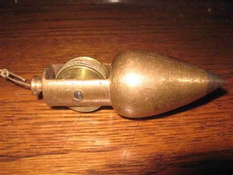 Antique Stanley Rule And Level Brass Plumb Bob With Spool Reel 1928060088