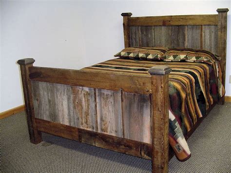 Barn Wood Gray Panel Bed Etsy Barnwood Bed Bed Frame With Storage