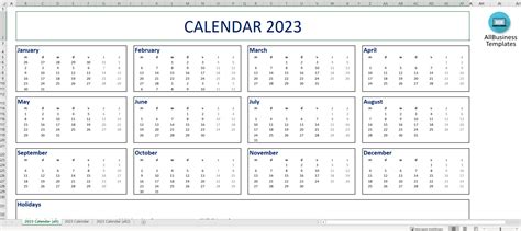 Gratis Calendar 2023 Excel