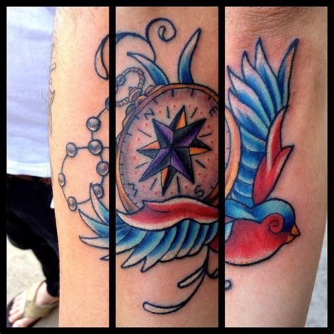 Bird And Compass Tattoo By Aireelle On Deviantart