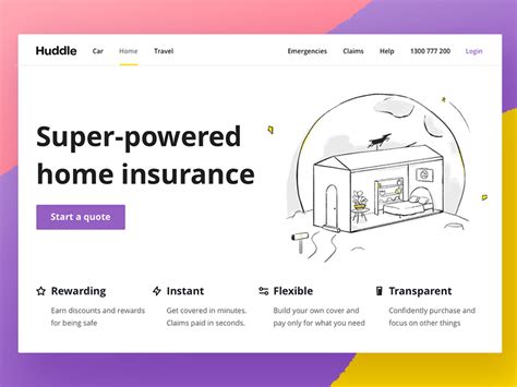 Huddle Home Insurance Landing Page By Nick Fatouris On Dribbble