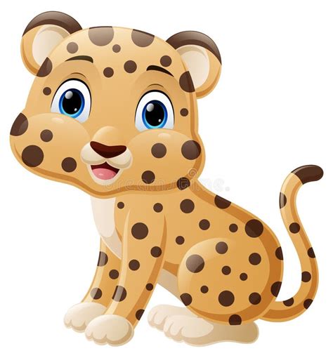 Cute Baby Cheetah Cartoon Sitting Stock Vector Illustration Of
