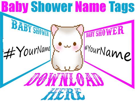 Today, i'm compiling them into one post! Printable Baby Shower Name Tags are now available for free ...