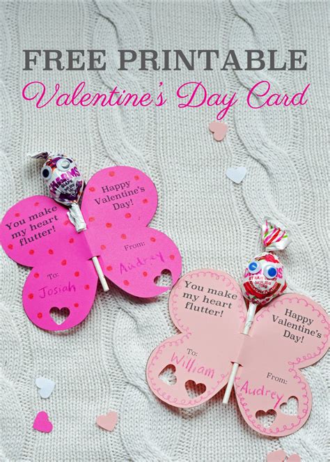 Free Printable Butterfly Valentines Day Card Valentines Printables