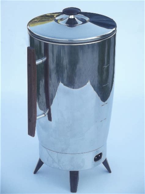 Mid Century Mod Electric Coffee Percolator 40 Cup Stainless Coffee Pot