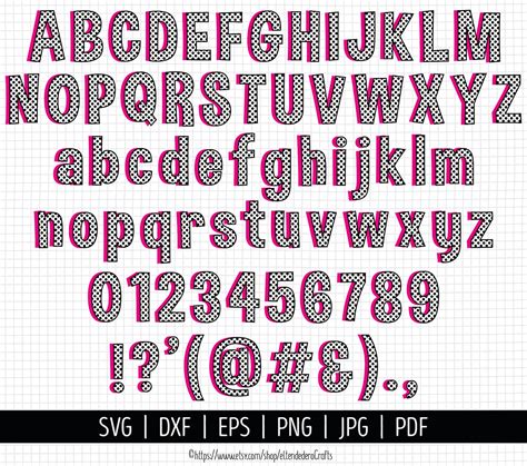 Polka Dot Alphabet Svg Dots Pattern Font Clipart Letters And Etsy