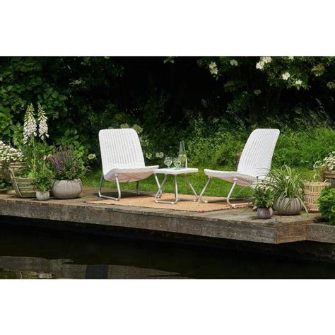 Комплект кофейной мебели keter chelsea set, цвет антрацит. Keter Rio Patio Furniture Set (White) | Buy Outdoor Lounge ...