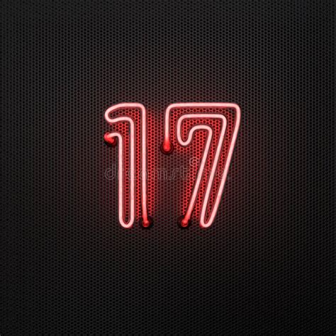 Glowing Red Neon Number 17 Celebration Stock Illustration Illustration Of Banner Luxury