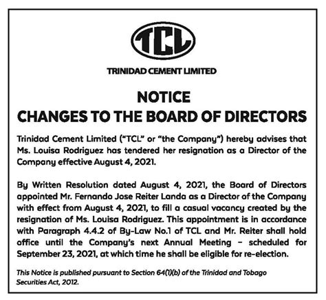 Changes To The Board Of Directors Tcl Group