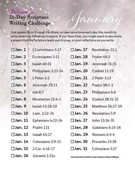 January Scripture Writing Guide 2020