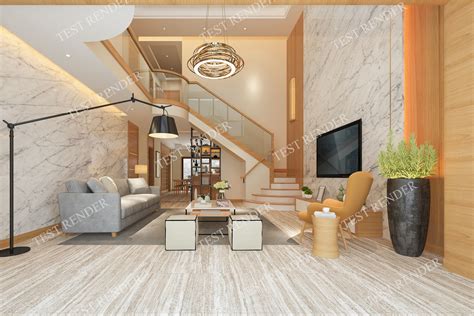 Modern Living Room With Tv Near Stair 3d Model Cgtrader