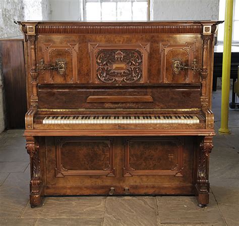 Steingraeber Upright Piano With A Walnut Case Cabinet Features