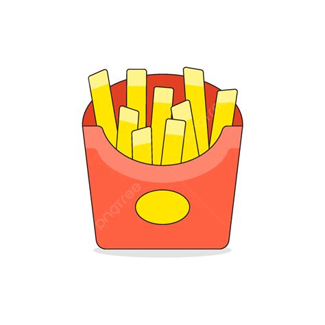 French Fries Simple Strokes Simple Style Vector Element Illustration