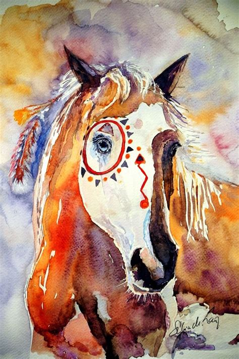 Sylvia Lang Art Native American Horses Indian Horses Horse Painting