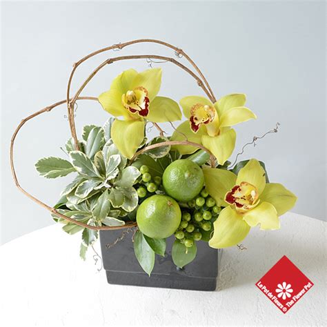 Green Cymbidium Orchid Arrangement In Montreal · The Flower Pot