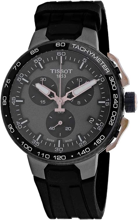 tissot mens t race cycling 316l stainless steel case with black and rose gold pvd