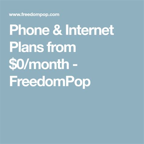 Phone And Internet Plans From 0month Freedompop Internet Plans