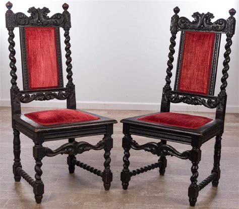 Carved Renaissance Style Chairs Pair Mar 18 2017 Bremo Auctions
