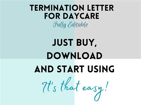 Daycare Termination Letter Daycare Termination Notice Daycare