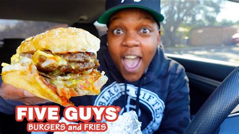 Five Guys Double Cheeseburger • Mukbang Youtube