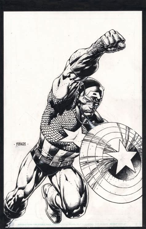 David Finchs Ink Only Captain America Cover Comic Art Community