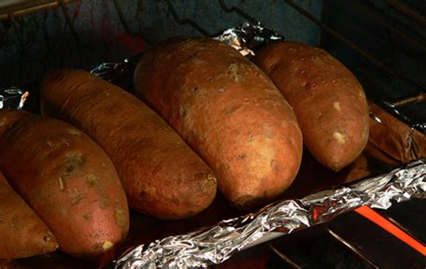 Roast for 40 to 50 minutes, or until the skin has puffed up and you can easily pierce them with a fork. Baked Sweet Potatoes Recipe : Taste of Southern