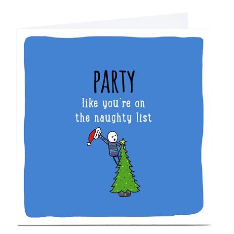 Buy Personalised Cheeky Christmas Card On The Naughty List For Gbp 279 Card Factory Uk