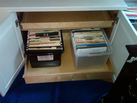 Use office shelving to organize your office equipment, paper, & supplies! Home Office Pull Out Shelves - Filing Cabinets - boston ...