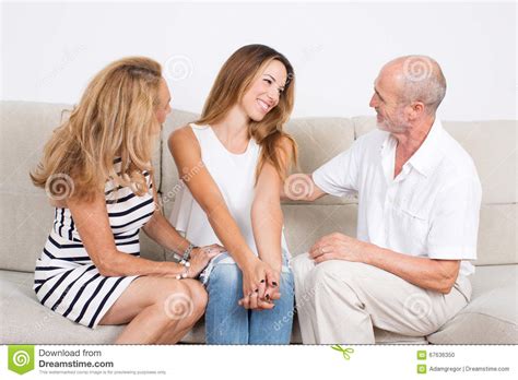 Parents Listening To Daughter Stock Photo Image Of Daugther Daughter
