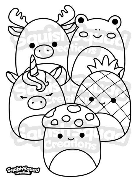 Cute Squishmallow Printable Coloring Page For Kids And Adults