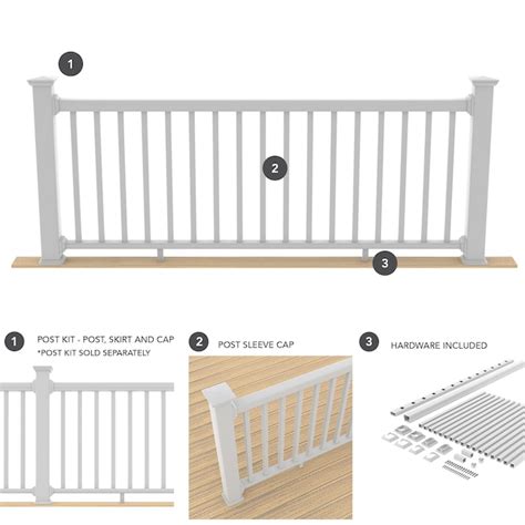 Deckorators Grab And Go 8 Ft X 275 In X 3 Ft White Composite Deck Rail