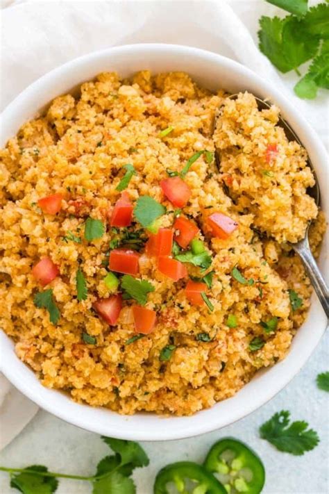 Add the cauliflower rice to the saute pan along with soy sauce. Mexican Cauliflower Rice - Jessica Gavin