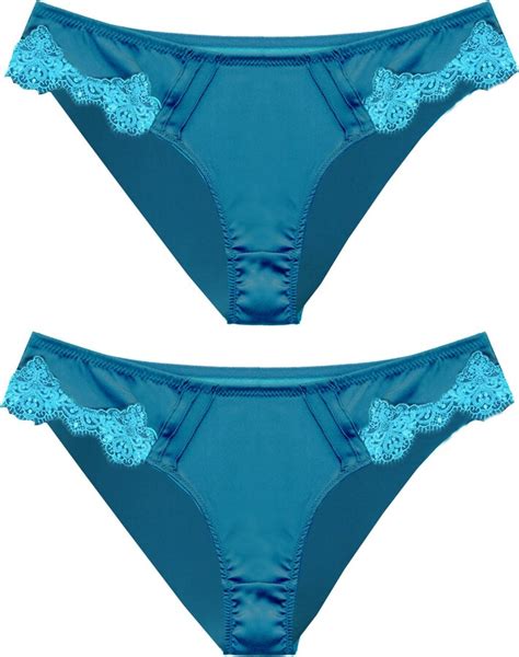 Tallulah Love Womens Two X Opulent Lace In Peacock Blue Briefs