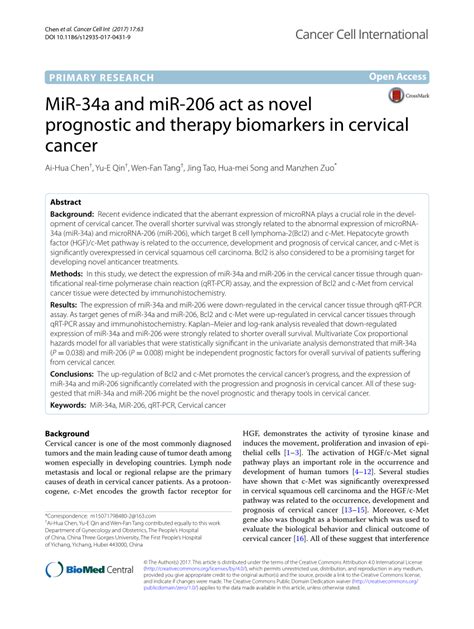 Pdf Mir A And Mir Act As Novel Prognostic And Therapy