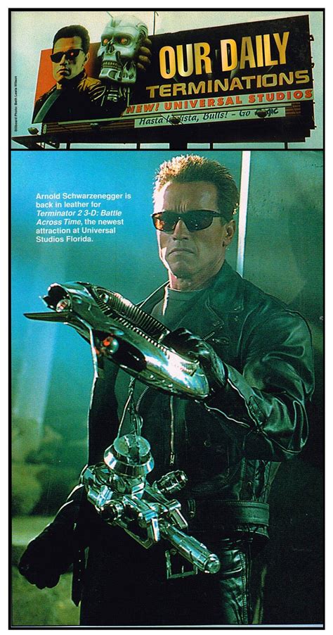 Skynet has found a way to send some of it's warriors, called terminators, back in time. Behind the scenes T2 3-D Battle Across Time (1996) Arnold ...
