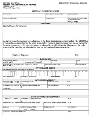 By signing this form, i authorize employer flexible to make deductions from my paycheck to repay this advance through either: Printable Form For Salary Advance - Salary Advance Request ...