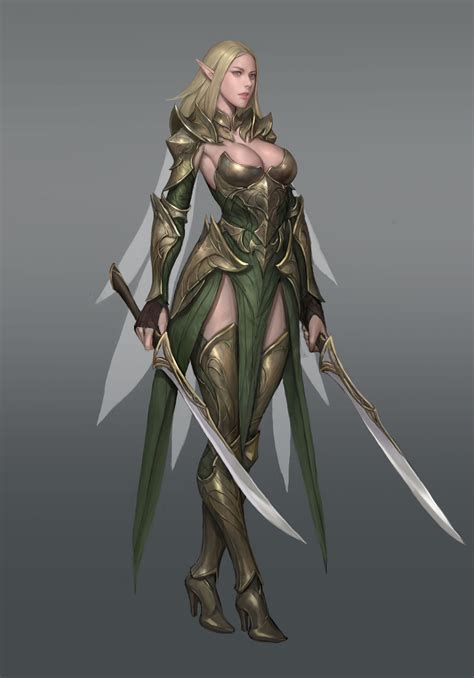 Artstation Rose Elf Armor Namgwon Lee Elf Armor Fantasy Female