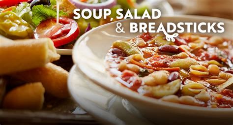 Below are 47 working coupons for olive garden soup and salad deal from reliable websites that we have updated for users to get maximum savings. Unlimited Soup, Salad & Breadsticks at Olive Garden