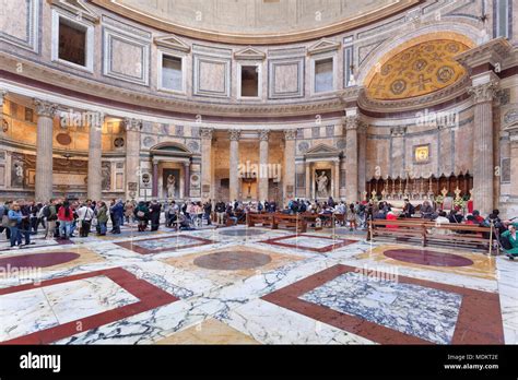 Interior Dome Construction Pantheon Rome Lazio Italy Stock Photo