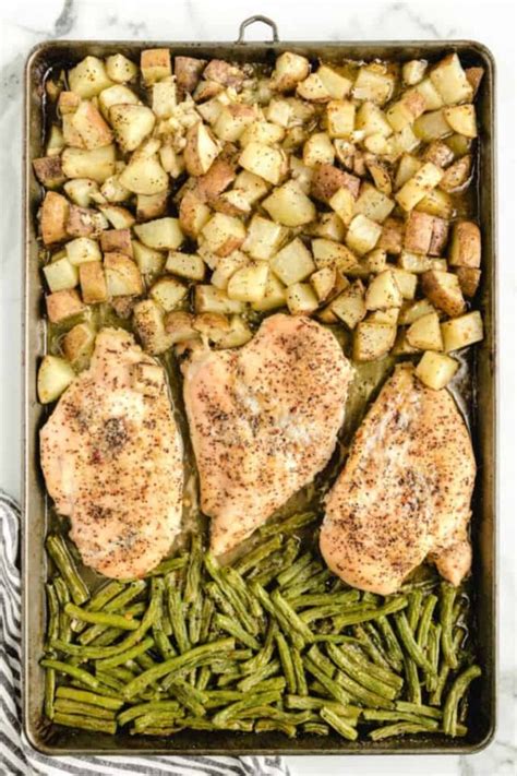 chicken sheet pan dinner with italian chicken green beans and potatoes princess pinky girl