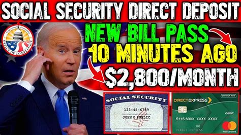 Bill Passed 10 Minutes Ago 2800mo Social Security Checks Direct