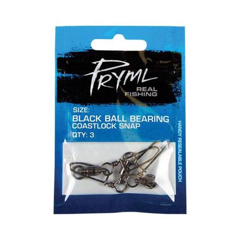 Pryml Black Ball Bearing Coastlock Snap Swivel 3 Pack Bcf