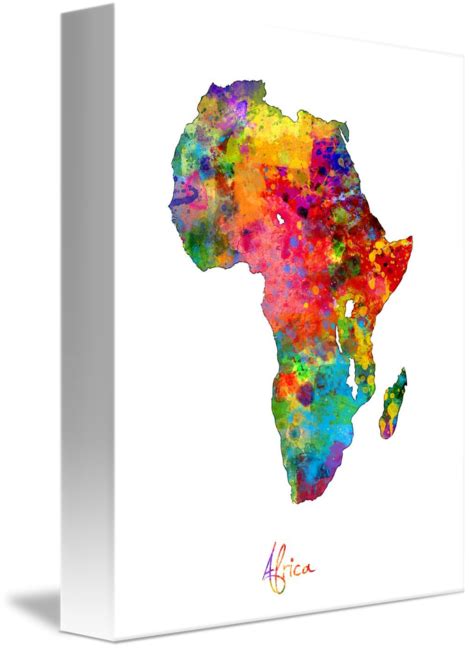 Africa Watercolor Map By Michael Tompsett