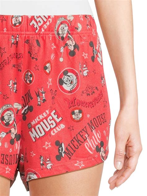 Disney Womens And Womens Plus Mickey Mouse Print Sleep Shorts 2 Pack