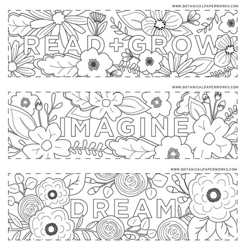free printables read + grow coloring bookmarks for back-to-school
