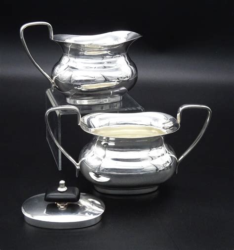 Viners 4 Piece Tea Set Mirror Finish Silver Plated Alpha Plate A1